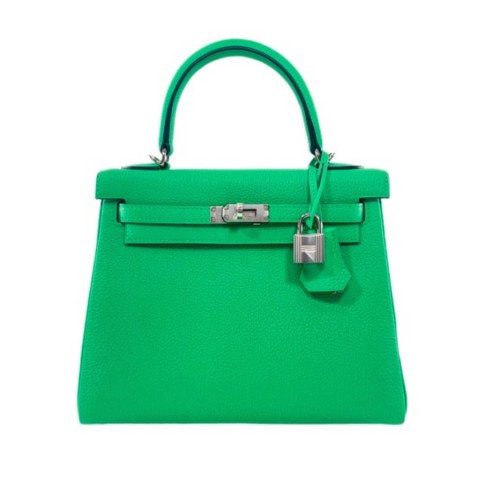 Hermès Kelly25 Cartoon Green Togo&Palladium Hardware
