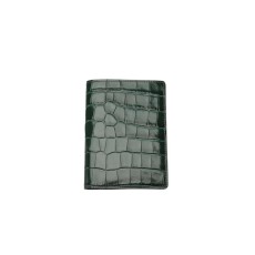 Hermès MC² Euclide Card Holder in Vert Fonce Shiny Alligator Leather