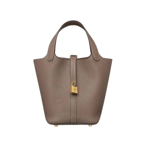 Hermès Picotin Lock 18 Bag Clemence & Gold E toupe