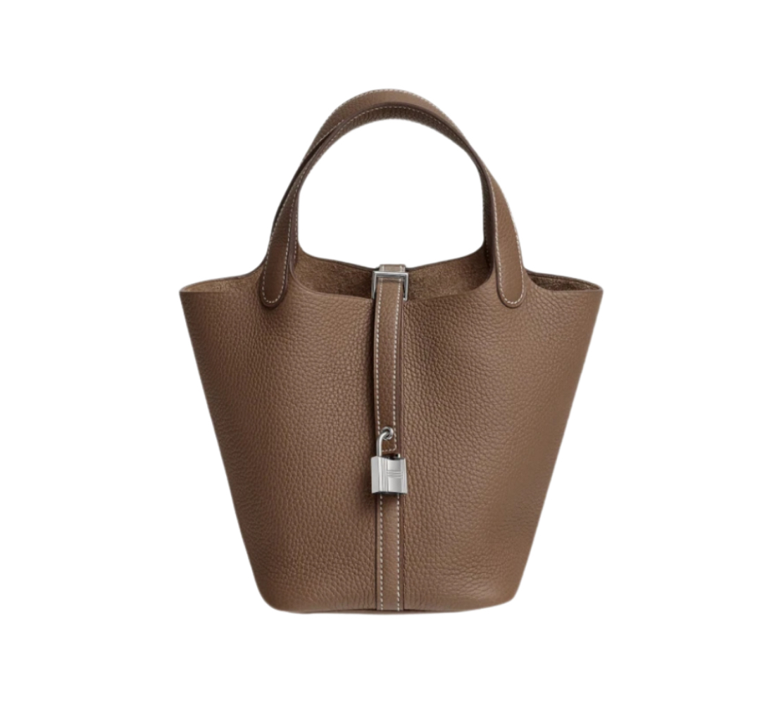 Hermès Picotin Lock 18 Bag Clemence & Palladium  Etoupe
