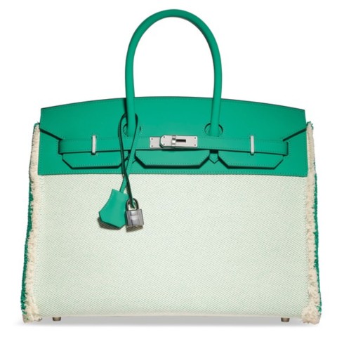 Hermès Birkin 35 Fray Mint Green Limited Edition (Swift & Canvas)