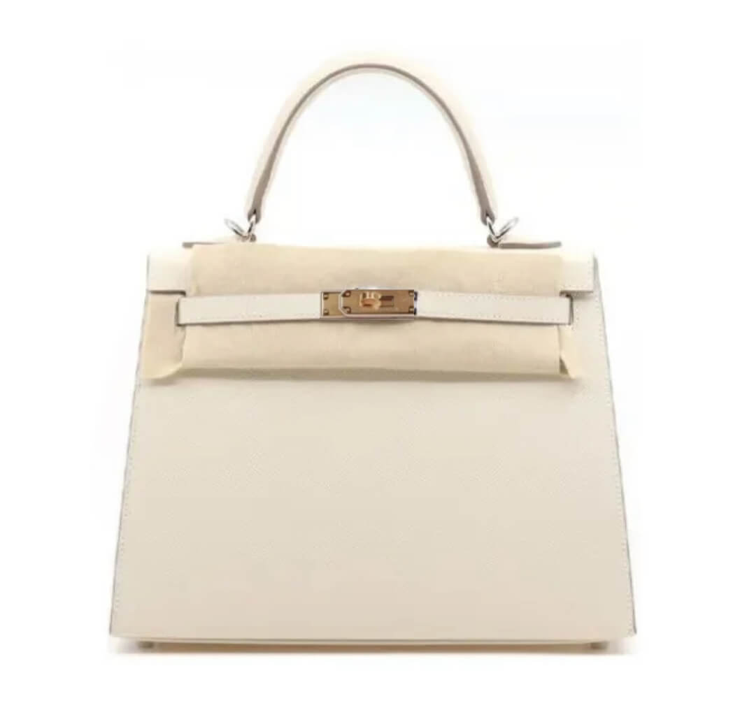 Hermès Kelly25 Milkshake White Epsom&Gold Hardware