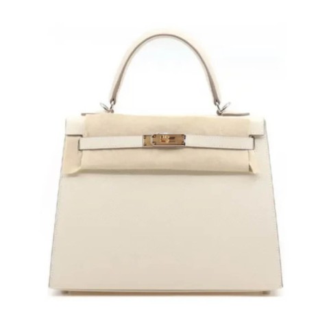 Hermès Kelly25 Milkshake White Epsom&Gold Hardware