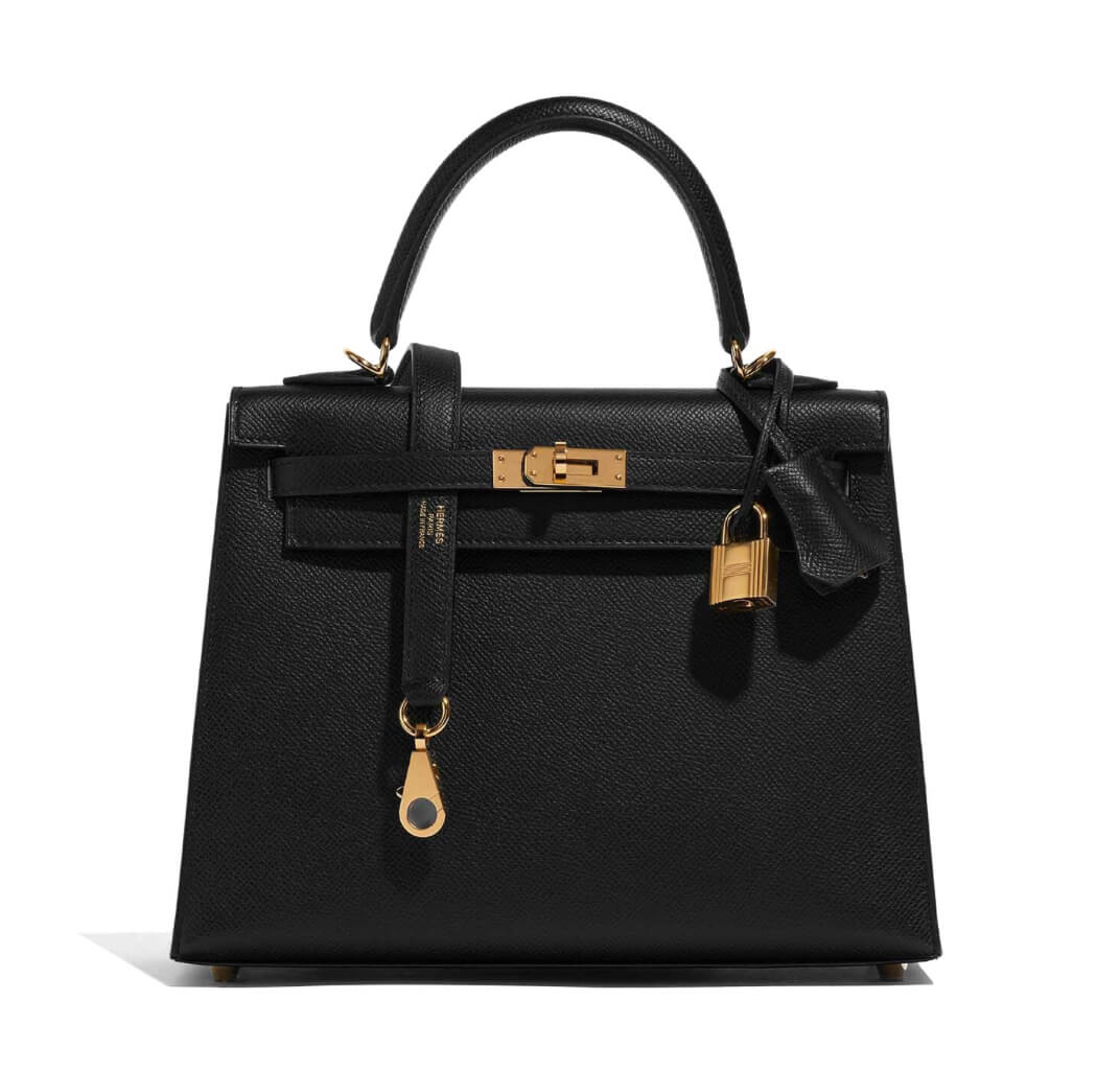 Hermès Kelly25 Noir Epsom&Gold Hardware
