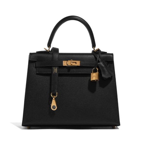 Hermès Kelly25 Noir Epsom&Gold Hardware