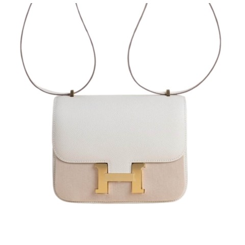 Hermès Constance 19Epsom Craie&Gold Hardware