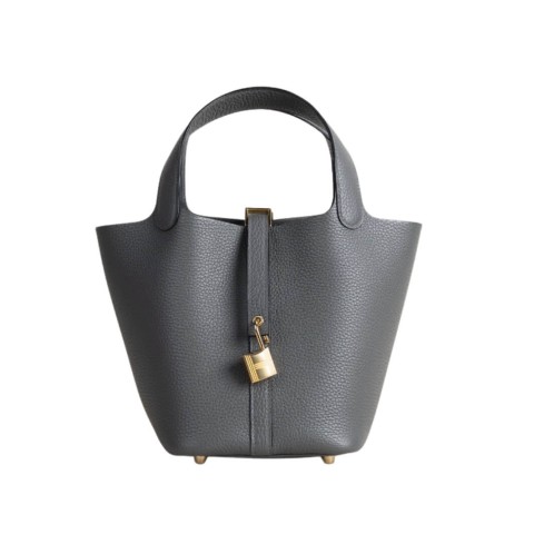 Hermès Picotin Lock18 Bag Clemence &Gold Gris meyer