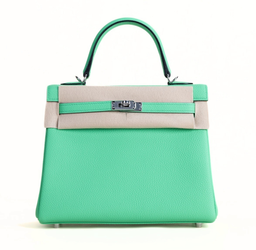 Hermès Kelly 25 Vert Comics Togo& Palladium Hardware