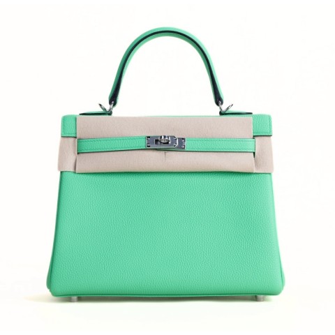 Hermès Kelly 25 Vert Comics Togo& Palladium Hardware