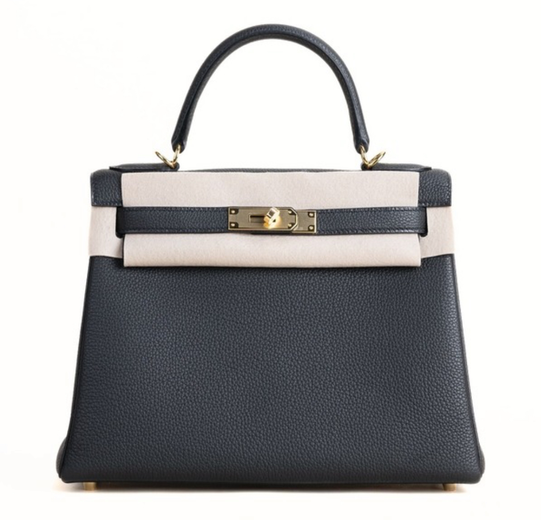 Hermès Kelly28  Noir Togo& Gold Hardware