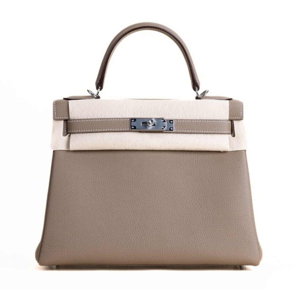 Hermès Kelly28  Etoupe Togo&Palladium Hardware