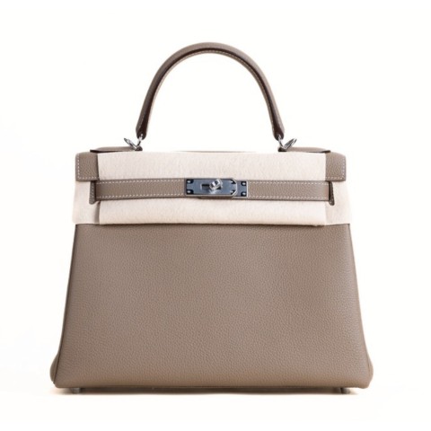 Hermès Kelly28  Etoupe Togo&Palladium Hardware
