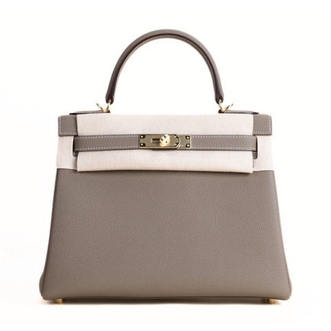 Hermès Kelly28  Etoupe Togo&Gold Hardware