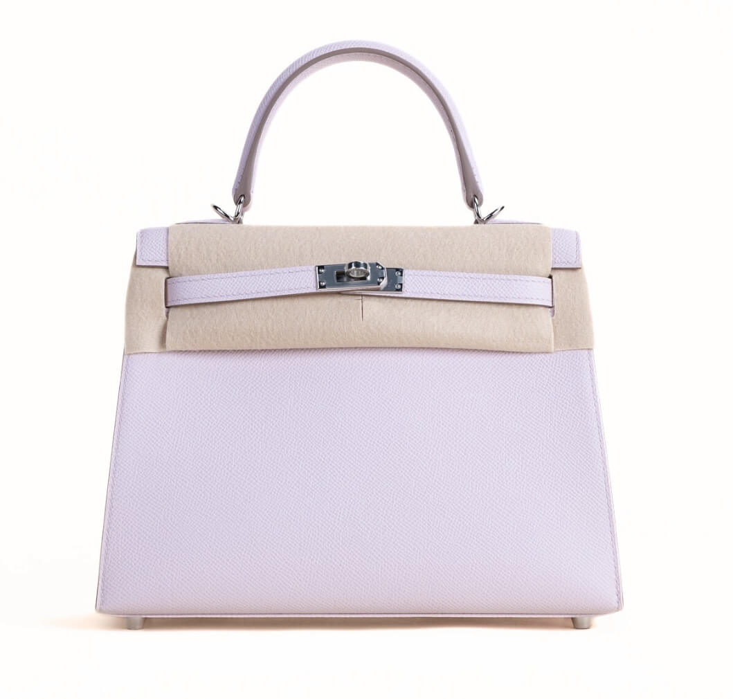 Hermès Kelly25 Mauve palee Epsom& Palladium Hardware