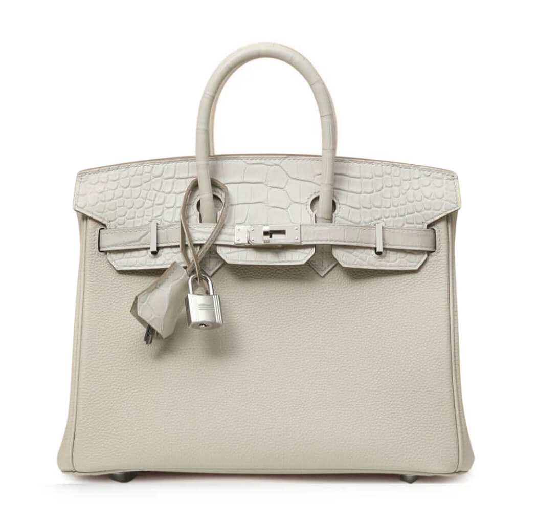 Hermès Birkin25 Touch 2in Beton Togo and Matte Alligator&Palladium Hardware