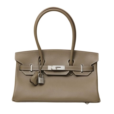 Hermès Shoulder Birkin 30 Etoupe Evergrain&Palladium Hardware
