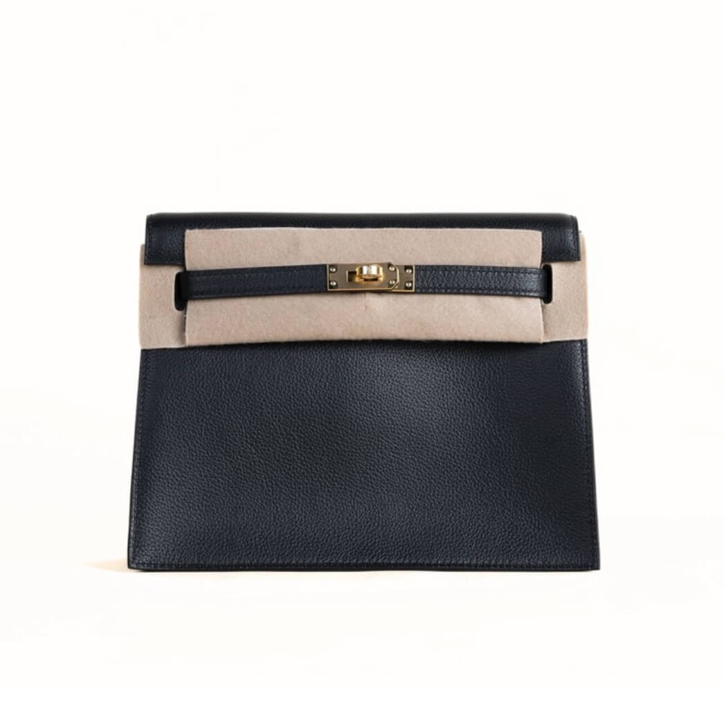 Hermès Kelly Danse Evercolor Noir&Gold Hardware
