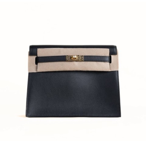 Hermès Kelly Danse Evercolor Noir&Gold Hardware