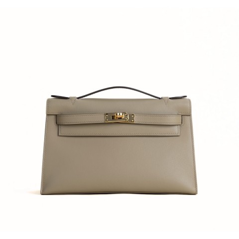 Hermès Kelly Pochette Beige Marfa Swift& Gold Hardware