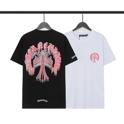 Chrome Hearts Summer T-shirt with Red Cross Arch Print